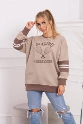 Bluza ocieplana Malibu ciemno beżowy+mocca. Brązowe bluzy bez kaptura damskie KESI, l, z bawełny. Za 218.51 zł.