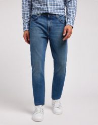 LEE MĘSKIE SPODNIE JEANSOWE AUSTIN INDIGO WALK 112349213 L733007774. Niebieskie spodnie materiałowe męskie Lee, bez wzorów, z jeansu. Za 229.99 zł.