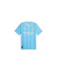 Koszulka domowa Manchester City 2023/24. Białe t-shirty sportowe męskie Puma, xl, z elastanu, bez ramiączek, do piłki nożnej. Za 283.80 zł.