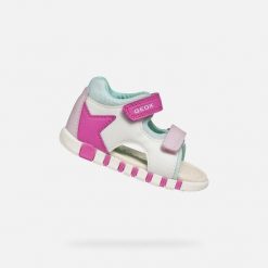 Sandały GEOX B SANDAL IUPIDOO GIR Rose. Białe sandały damskie Geox, bez wzorów, z syntetyku, bez obcasa. Za 188.99 zł.
