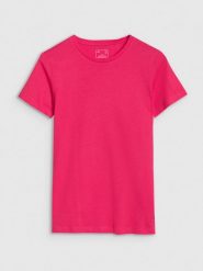 4F T-shirt slim z modalem damski - różowy S. Czerwone t-shirty damskie 4f, s, bez wzorów, z bawełny, bez kołnierzyka. W wyprzedaży za 39.99 zł.