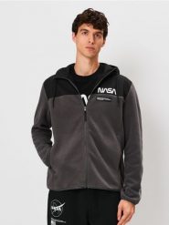 Bluza zip hoodie NASA - szary. Szare bluzy bez kaptura męskie Sinsay, l. Za 79.99 zł.
