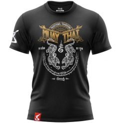 Koszulka 8 Weapons Sak Yant Tigers. Czarne t-shirty damskie 8 WEAPONS, xl, bez wzorów, z bawełny, bez kołnierzyka. Za 177.50 zł.