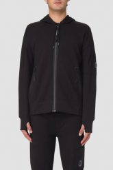 C.P. COMPANY Czarna męska bluza Hooded Open. Czarne bluzy bez kaptura męskie C.P. Company, l. W wyprzedaży za 859.99 zł.
