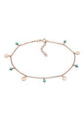 Elli Damski z blaszkami, turkusowa Lato Boho z koralikami Howlit regulowana w srebrze próby 925 Sterling Silver Bransoletki na nogę 1 ct. Niebieskie bransoletki damskie Elli, pozłacane. Za 279.64 zł.