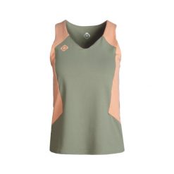 Koszulka Texas Padel – elastyczna, oddychająca i szybkoschnąca. Zielone t-shirty damskie IZAS, bez wzorów, z materiału, bez kołnierzyka. Za 182.57 zł.