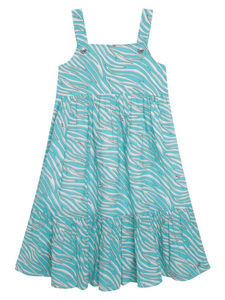 MICHAEL KORS KIDS Sukienka R12148 S Turkusowy Regular Fit. Niebieskie sukienki dziewczęce MICHAEL KORS KIDS, bez wzorów, z bawełny, bez ramiączek. Za 459.99 zł.