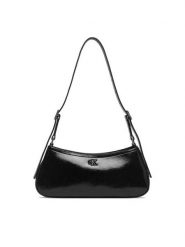 Calvin Klein Torebka Ck Metallic Small Shoulder Bag LV04F3304G Czarny. Czarne torebki klasyczne damskie CALVIN KLEIN, bez wzorów, ze skóry, bez dodatków. Za 409.99 zł.