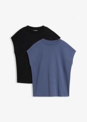 T-shirt z czystej bawełny organicznej (2 szt.). Czerwone t-shirty damskie bonprix, bez wzorów, z bawełny, bez kołnierzyka. Za 99.98 zł.