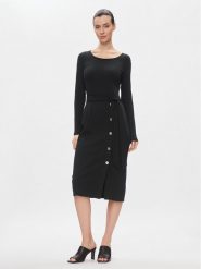 Lauren Ralph Lauren Sukienka dzianinowa 250889290004 Czarny Slim Fit. Czarne sukienki damskie Lauren Ralph Lauren, bez wzorów, z bawełny, bez kołnierzyka, bez ramiączek. Za 489.99 zł.