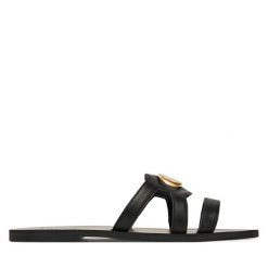 Klapki Liu Jo. Czarne klapki damskie Liu Jo, bez wzorów, bez obcasa. Za 339.99 zł.