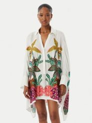 LOLA CASADEMUNT Sukienka koszulowa LS2615014 Biały Oversize. Białe sukienki damskie lola casademunt, xl, bez wzorów, z wiskozy, bez kołnierzyka, bez ramiączek, koszulowe. Za 417.99 zł.