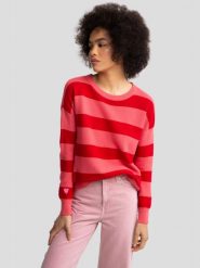 Sweter damski bawełniany różowy Heartelia 601. Czerwone swetry klasyczne damskie Big Star, na lato, l, z bawełny, bez kołnierzyka. W wyprzedaży za 79.99 zł.