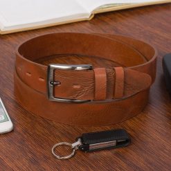 Pasek skórzany BELTIMORE r.120-135 cm E35 brązowy. Brązowe paski męskie bez wzorów. Za 59.99 zł.