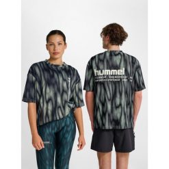 Koszulka Hummel Hiit AOP Loose. Szare bluzki damskie HUMMEL, bez kołnierzyka, bez ramiączek. Za 203.50 zł.