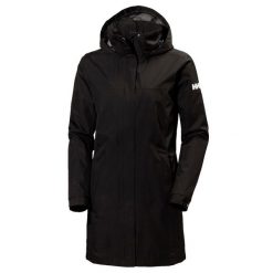 Długi płaszcz damski Helly Hansen Aden. Czarne płaszcze damskie Helly Hansen, bez wzorów, eleganckie. Za 553.65 zł.
