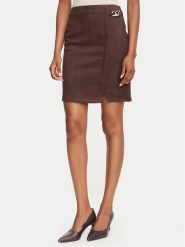 Rinascimento Spódnica mini CFC0130583003 Brązowy ciemny Slim Fit. Brązowe spódniczki damskie RINASCIMENTO, s, bez wzorów, z syntetyku, mini. Za 419.99 zł.