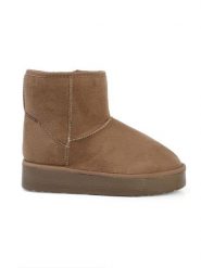 Trendyol Botki zimowe w kolorze jasnobrązowym rozmiar: 36. Brązowe botki damskie Trendyol, na zimę, bez obcasa, bez zapięcia. Za 173.99 zł.