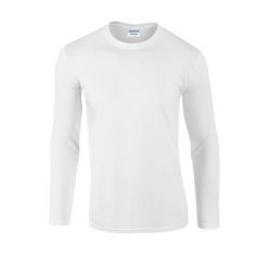 Koszulka Z Długim Rękawem Dla Dorosłych Unisex Soft Touch. Białe bluzki damskie Gildan, m, bez wzorów, sportowe, bez kołnierzyka, bez ramiączek. Za 39.99 zł.