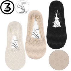 Eleganckie Stopki Damskie Z Koronką Moraj Mix Kolor 3 Pary. Brązowe skarpetki damskie Moraj, bez wzorów, z koronki. Za 27.90 zł.