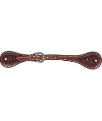 Pasek do ostróg dla koni z dekoracją w kształcie piłki do koszykówki Tattini. Brązowe paski męskie TATTINI, bez wzorów, z materiału, eleganckie. Za 143.00 zł.