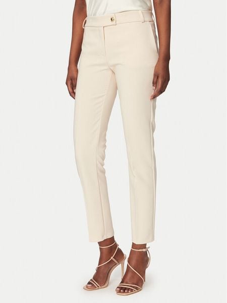 Rinascimento Spodnie materiałowe CFC0128638003 Beżowy Slim Fit. Brązowe spodnie materiałowe damskie RINASCIMENTO, bez wzorów, z materiału. Za 399.99 zł.