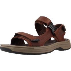 Sandały CLARKS SALTWAY EDGE Brązowy. Brązowe sandały męskie Clarks, ze skóry, bez zapięcia. Za 236.99 zł.