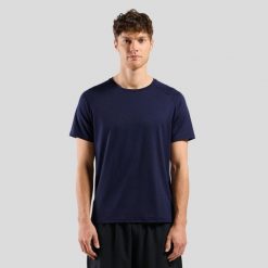 T-shirt de Sport Odlo ACTIVE 365, Col Rond. Niebieskie t-shirty męskie Odlo, bez wzorów, bez kołnierzyka. W wyprzedaży za 183.75 zł.