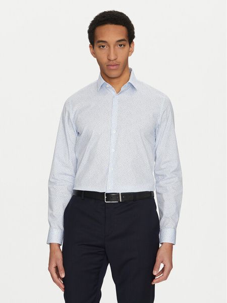 Calvin Klein Koszula K10K114314 Błękitny Slim Fit. Niebieskie koszule męskie CALVIN KLEIN, m, bez wzorów, z bawełny, bez kołnierzyka, bez ramiączek. Za 219.99 zł.