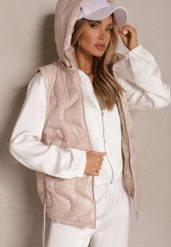 Różowa Kamizelka z Odpinanym Kapturem Ozdobnie Pikowana Silzeki. Czerwone kamizelki damskie Renee, l, z jeansu. Za 119.99 zł.