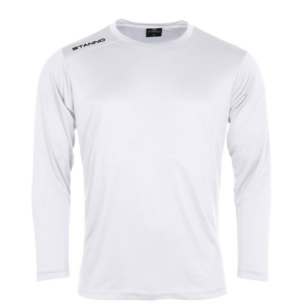 Koszulka z długim rękawem Stanno Field. Białe bluzki sportowe damskie STANNO, xl, z poliesteru, bez kołnierzyka, bez ramiączek. Za 115.50 zł.