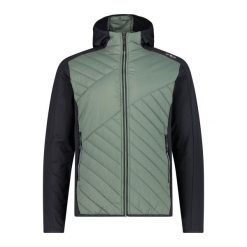 Kurtka puchowa z przypiętym kapturem CMP. Zielone kurtki męskie CMP, l, bez wzorów, z materiału, sportowe, z kapturem. Za 399.80 zł.