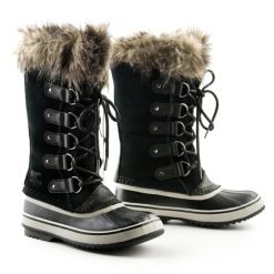 Buty do chodzenia damskie Sorel Joan of Arctic. Czarne obuwie trekkingowe damskie Sorel, na zimę. W wyprzedaży za 438.00 zł.