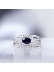 CARATELLI Złoty pierścionek "Rien que Toi" z diamentami rozmiar: 58. Niebieskie pierścionki damskie CARATELLI, z diamentem, złote. Za 1,718.80 zł.