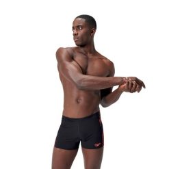 Bokserki pływackie męskie Speedo Tech Panel Aquashort. Czarne kąpielówki męskie Speedo, m, bez wzorów, do pływania. Za 159.99 zł.