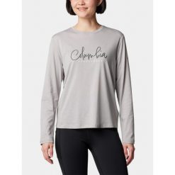 Koszulka Damska Columbia Hidden Haven. Szare t-shirty damskie Columbia, l, bez wzorów, bez kołnierzyka. W wyprzedaży za 161.00 zł.