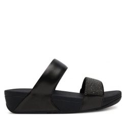 Klapki FitFlop. Czarne klapki damskie FitFlop, bez wzorów, bez obcasa. Za 379.99 zł.