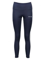 Reebok Legginsy sportowe "Poly" w kolorze granatowym rozmiar: S. Niebieskie legginsy damskie Reebok, s, bez wzorów. Za 83.45 zł.