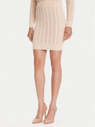 Guess Spódnica mini W5YD68 Z3OU0 Beżowy Regular Fit. Brązowe spódniczki damskie Guess, l, z aplikacjami, z bawełny, mini. Za 279.99 zł.