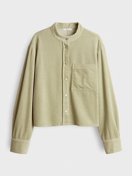 OPUS Bluzka w kolorze jasnozielonym rozmiar: L. Zielone bluzki damskie Opus, l, bez wzorów, z bawełny, bez kołnierzyka, bez ramiączek. Za 173.99 zł.