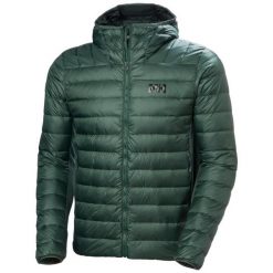Kurtka z kapturem Helly Hansen Verglas Down Hybrid 2.0. Zielone kurtki męskie Helly Hansen, bez wzorów, z puchu, sportowe, z kapturem. Za 918.45 zł.