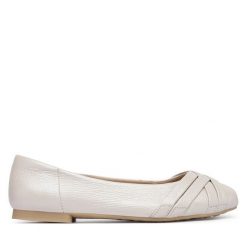 Baleriny Caprice. Białe baleriny damskie Caprice, bez wzorów, bez obcasa. Za 439.99 zł.