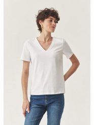 TATUUM Koszulka "Ribi" w kolorze białym rozmiar: L. Białe bluzki damskie Tatuum, l, bez wzorów, bez kołnierzyka, bez ramiączek. Za 105.88 zł.