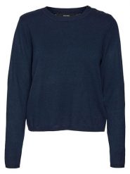 Vero Moda Sweter w kolorze granatowym rozmiar: S. Niebieskie swetry klasyczne damskie Vero Moda, s, ze splotem, bez kołnierzyka. Za 92.42 zł.