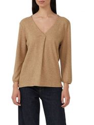 S.Oliver Bluzka w kolorze jasnobrązowym rozmiar: 46. Brązowe bluzki damskie S.Oliver, s, bez wzorów, bez kołnierzyka, bez ramiączek. Za 73.99 zł.