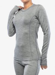 Bluza termoaktywna damska Sensor Merino Bold Tee LS. Szare bluzy bez kaptura damskie Sensor, m, z bawełny. Za 444.39 zł.