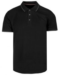 Klasyczna, Męska Koszulka Polo - Adriano Guinari - Czarna. Czarne koszulki polo męskie Adriano Guinari, l, bez wzorów, z bawełny, bez ramiączek. Za 125.00 zł.