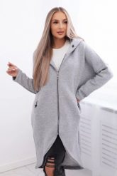 Bluza ocieplana długa szara. Szare bluzy z kapturem damskie KESI, l, z bawełny. Za 355.46 zł.