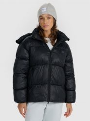 4F Kurtka puchowa z wypełnieniem syntetycznym damska - czarna XS. Czarne kurtki damskie 4f, na zimę, xs, bez wzorów, z puchu, bez kaptura. W wyprzedaży za 199.99 zł.