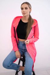 Bluza sukienkowa z kapturem różowy neon. Czerwone bluzy z kapturem damskie KESI, l, z bawełny. Za 234.40 zł.